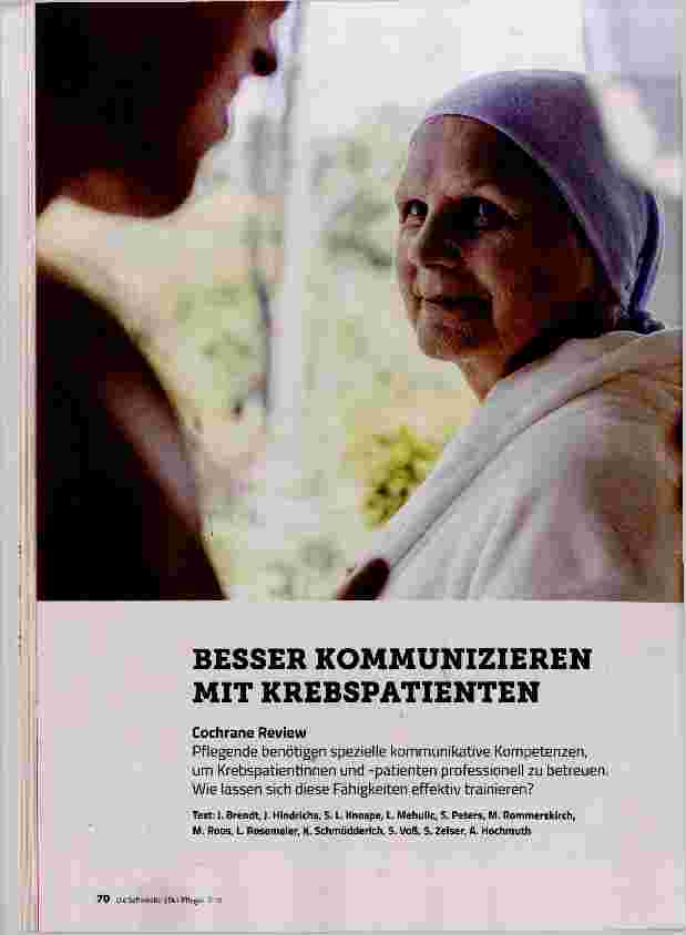 Vorschauseite 1: BESSER KOMMUNIZIEREN MIT KREBSPATIENTEN