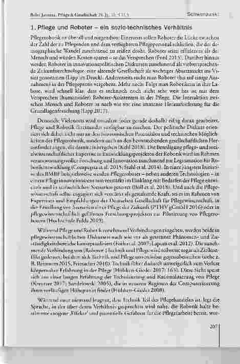 Vorschauseite 2: Roboter In der Pflege als sozio-technlsches Verschaltungsproblem. Theoretische Angebote der Technikforschung an die Pflege(wlssenschaft)