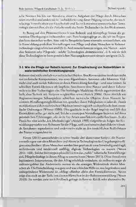 Vorschauseite 6: Roboter In der Pflege als sozio-technlsches Verschaltungsproblem. Theoretische Angebote der Technikforschung an die Pflege(wlssenschaft)
