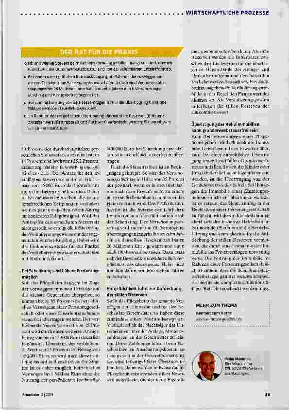 Vorschauseite 2: Nachfolgeregelung will gut geplant sein