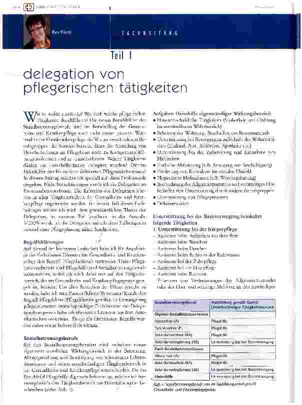 Vorschauseite 1: delegation von pflegerischen tätigkeiten teil 1