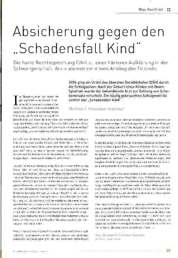 Vorschauseite 1: Absicherung gegen den „Schadensfall Kind