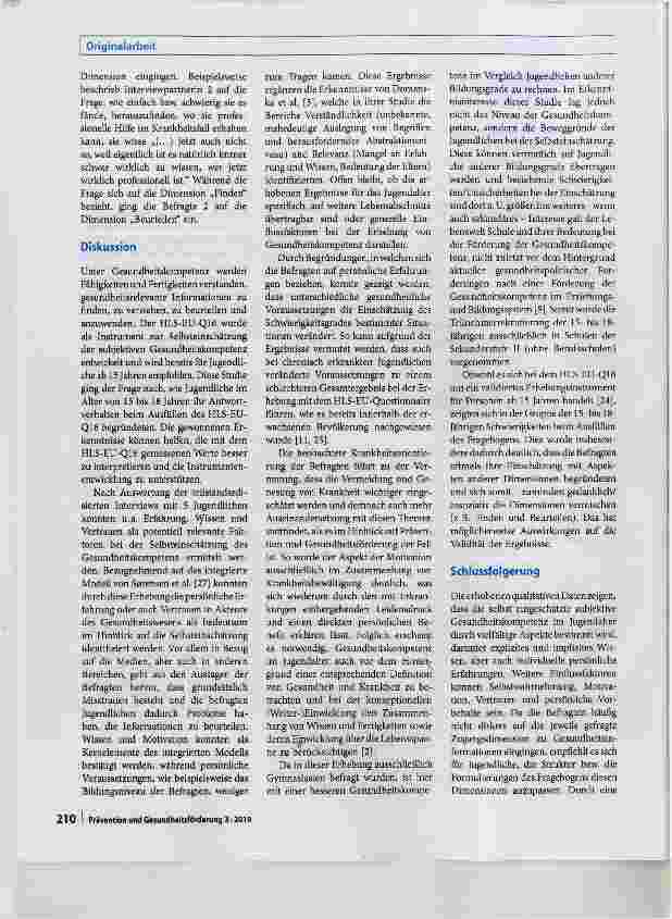 Vorschauseite 5: „Irgendwie eine schwierige Entscheidung Einschätzung der subjektiven Gesundheitskompetenz im Jugendalter