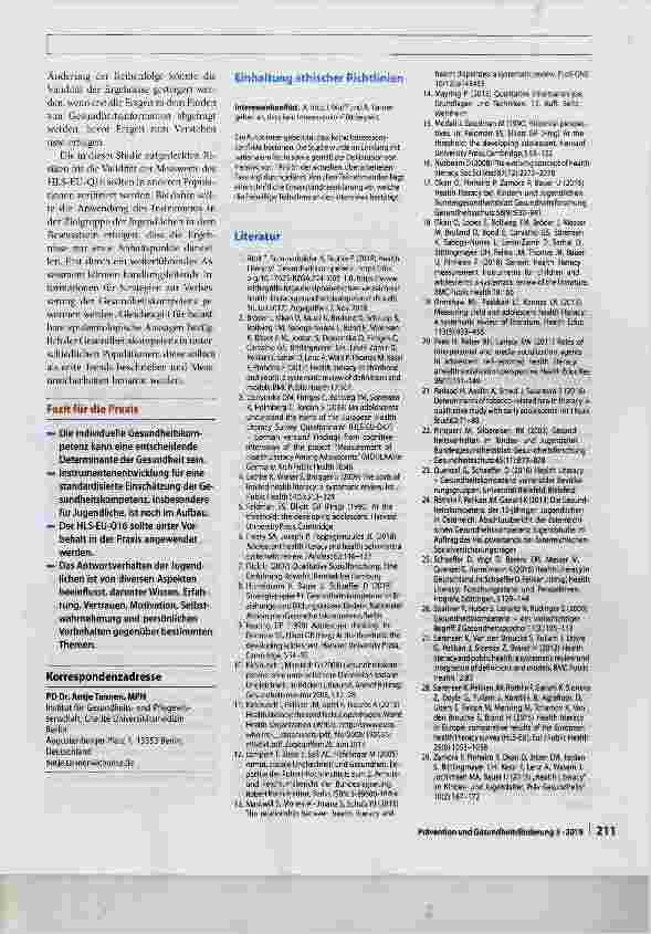 Vorschauseite 6: „Irgendwie eine schwierige Entscheidung Einschätzung der subjektiven Gesundheitskompetenz im Jugendalter