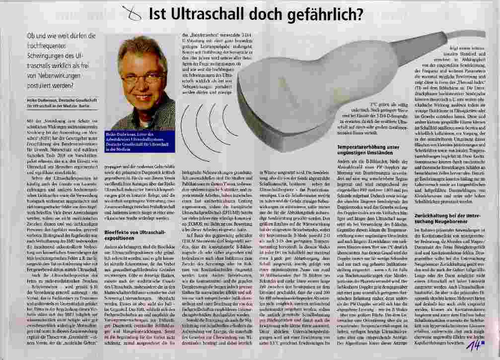 Vorschauseite 1: Ist Ultraschall doch gefährlich?