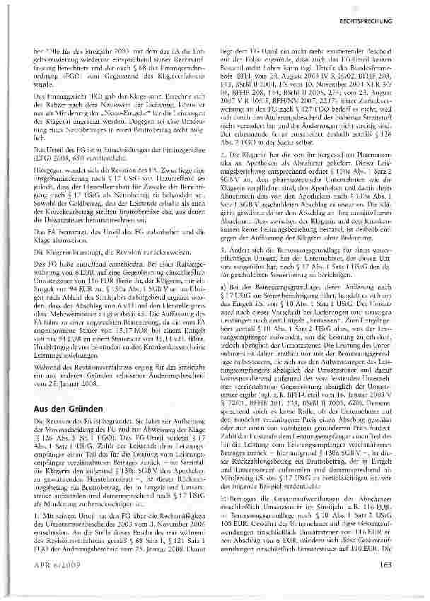 Vorschauseite 2: Minderung der Bemessungsgrundlage -Erstattungspflicht der Pharmaunternehmen an Apotheken