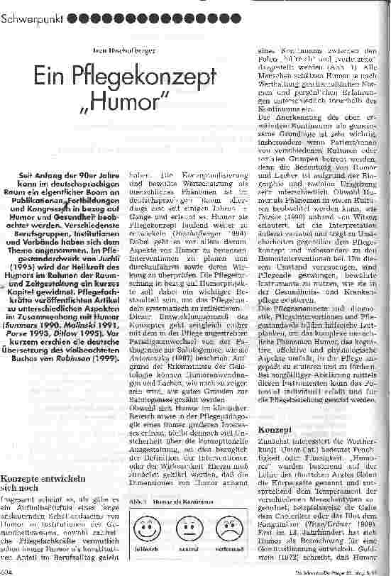 Vorschauseite 1: Ein Pflegekonzept Humor