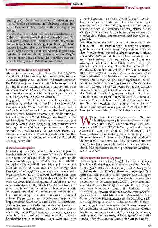 Vorschauseite 5: Zur Angemessenheit von Wahlleistungsentgelten für die Komfortunterbringung im Krankenhaus