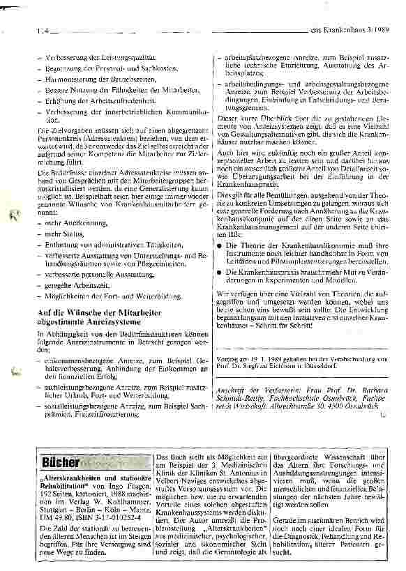 Vorschauseite 4: Perspektiven auf dem Gebiet der Krankenhausökonomie und des Krankenhausmanagement