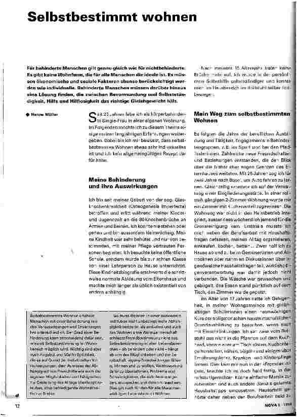 Vorschauseite 1: Selbstbestimmt wohnen
