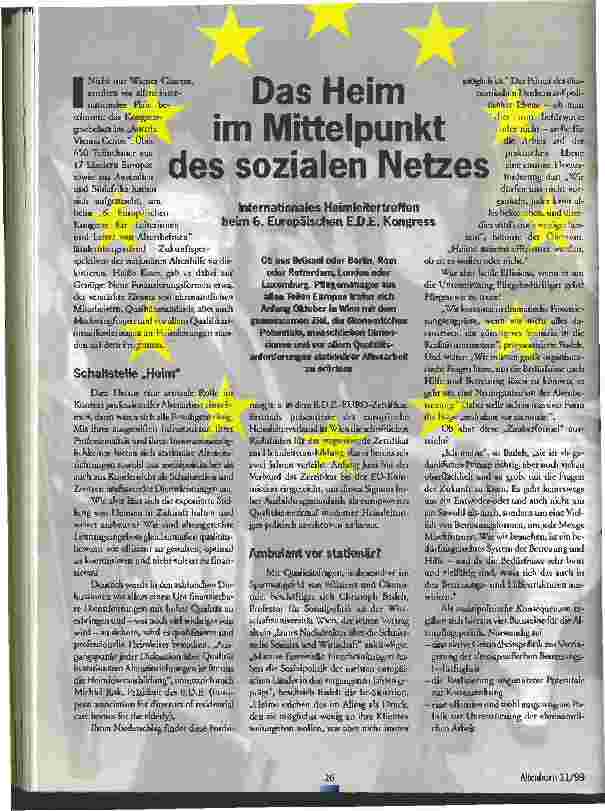 Vorschauseite 1: Das Heim im Mittelpunkt des sozialen Netzes
