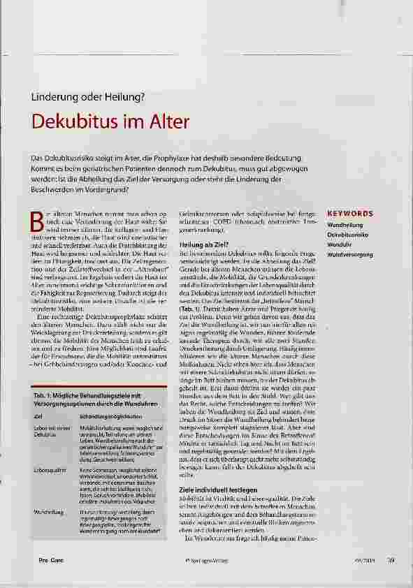 Vorschauseite 1: Dekubitus im Alter
