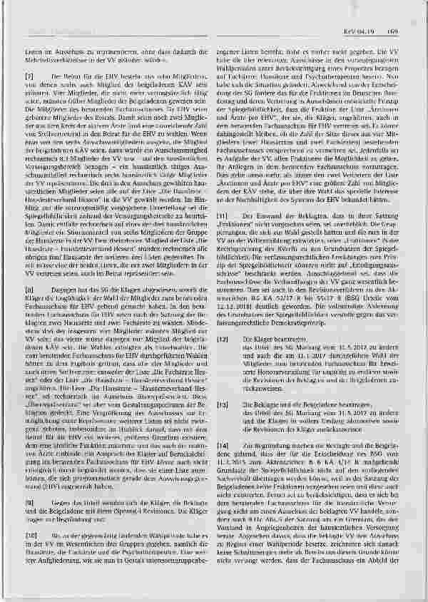 Vorschauseite 2: Krankenversicherungsrecht Kassen(zahn)ärztliche Vereinigung Wahlen zu beratenden Fachausschüssen sowie zu einem Beirat durch die Vertreterversammlung fehlende Satzungsregelung zur…