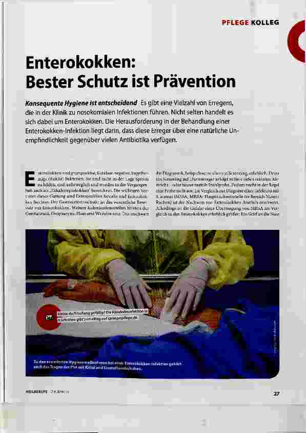 Vorschauseite 1: Enterokokken: Bester Schutz ist Prävention