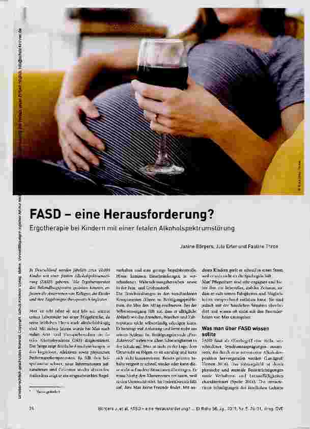 Vorschauseite 1: FASD eine Herausforderung?