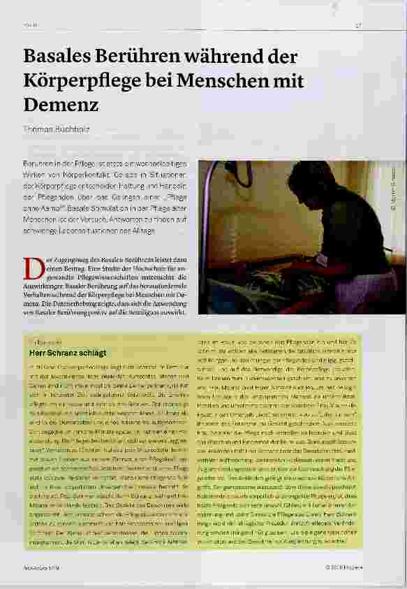 Vorschauseite 1: Basales Berühren während der Körperpflege bei Menschen mit Demenz