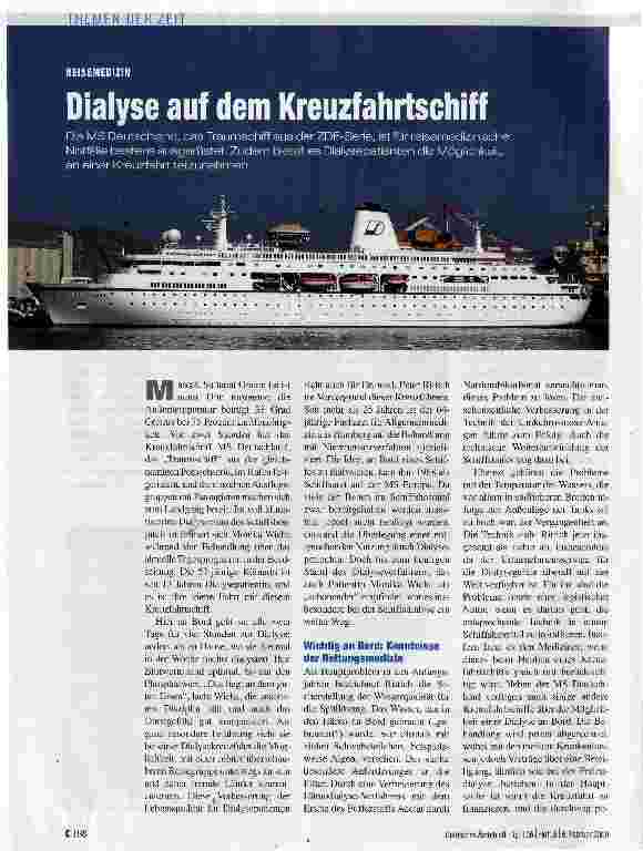 Vorschauseite 1: Dialyse auf dem Kreuzfahrtschiff