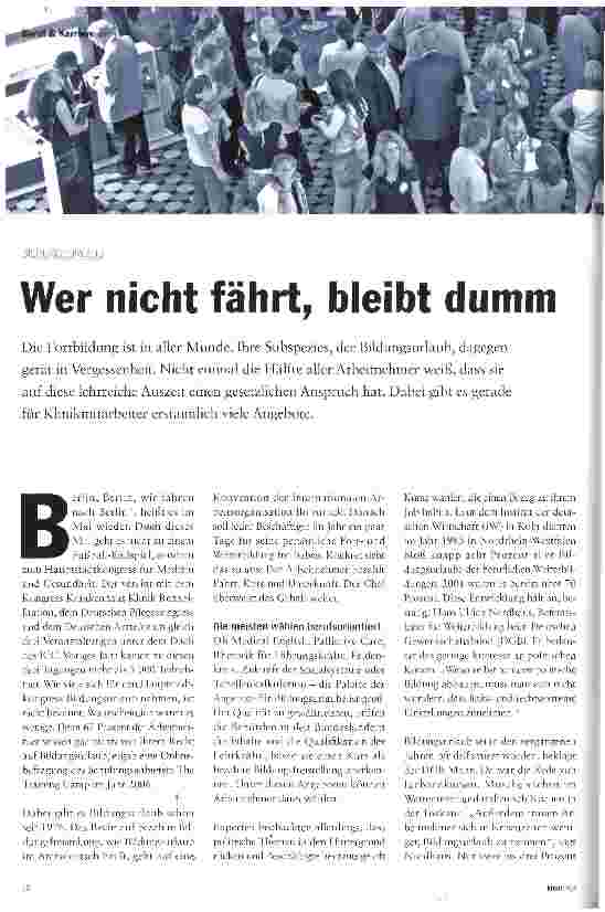 Vorschauseite 1: Wer nicht fährt, bleibt dumm