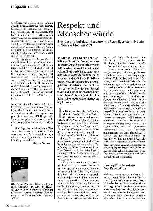 Vorschauseite 1: Respekt und Menschenwürde