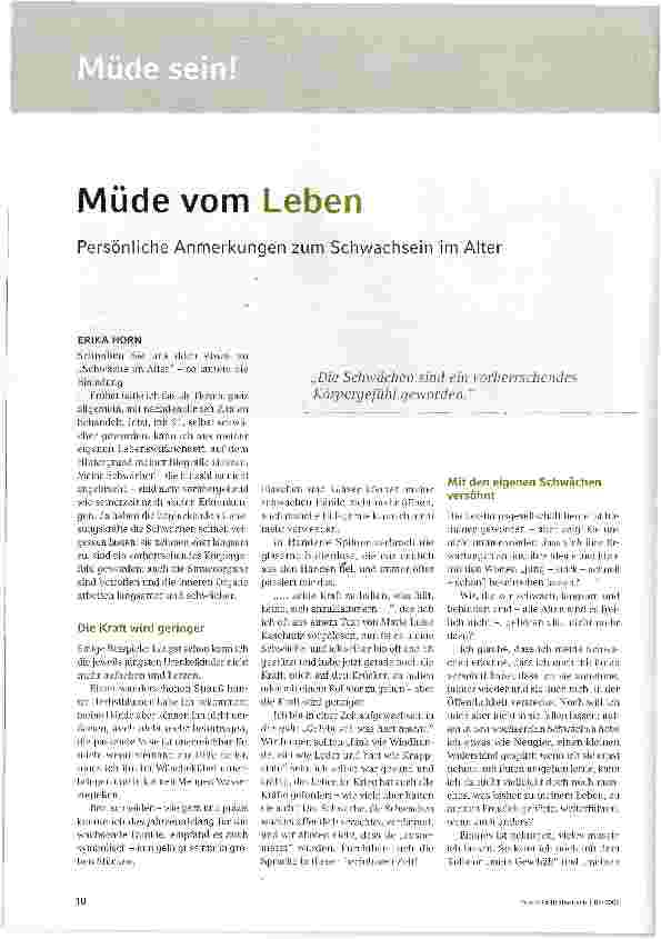 Vorschauseite 1: Müde vom Leben