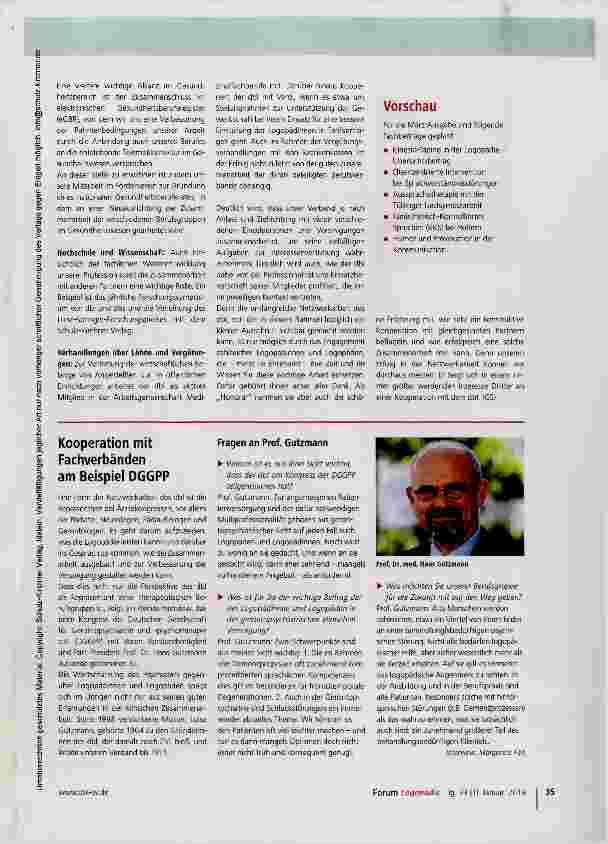 Vorschauseite 2: Interprofessionalität in der Berufsund Verbandspolitik