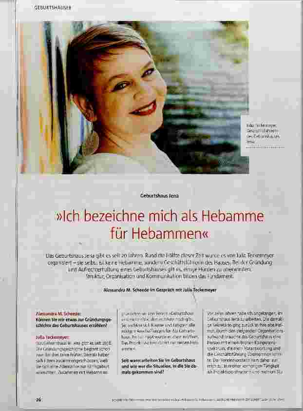 Vorschauseite 1: »Ich bezeichne mich als Hebamme für Hebammen«