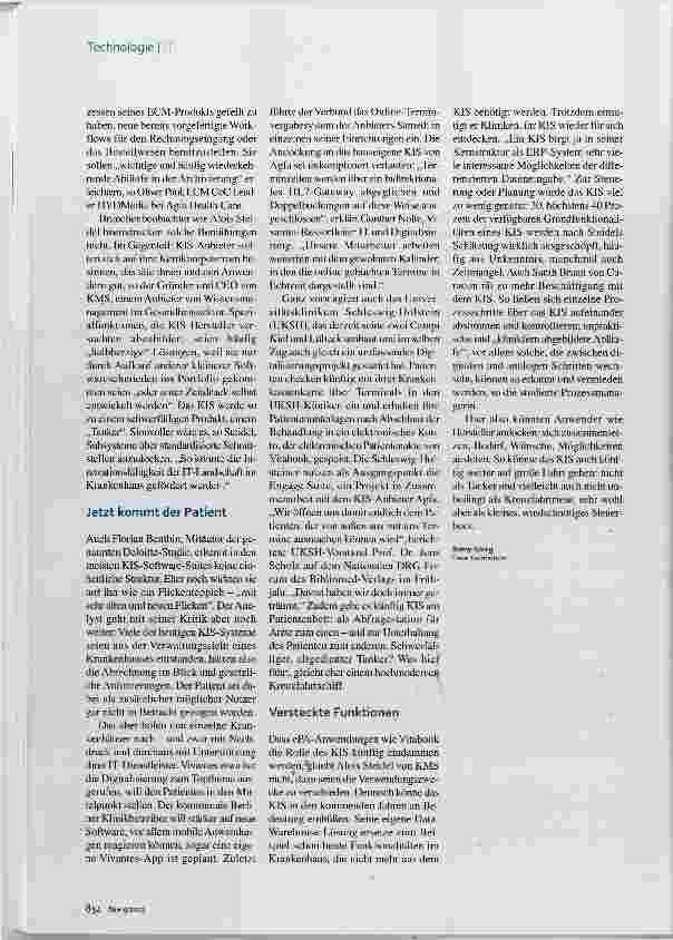 Vorschauseite 3: Krankenhausinformationssysteme Schwerfälliger Tanker