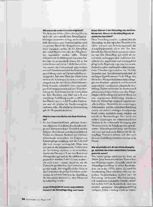 Vorschauseite 3: DIE ALTENPFLEGE DARF NICHT LÄNGER EINE PFLEGEAUSBILDUNG ZWEITER KLASSE SEIN