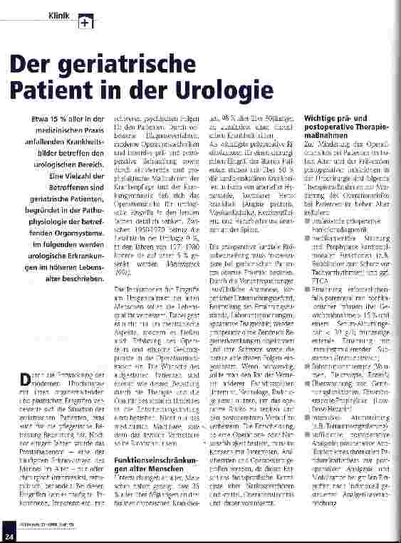 Vorschauseite 1: Der geriatrische Patient in der Urologie