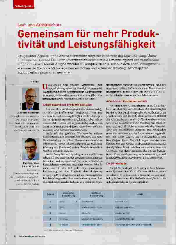 Vorschauseite 1: Gemeinsam für mehr Produktivität und Leistungsfähigkeit