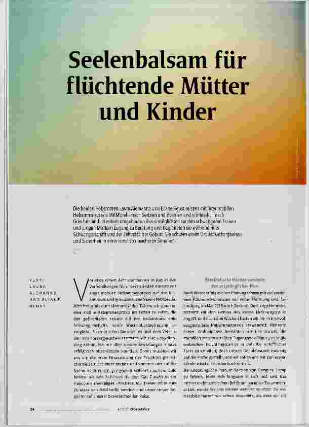 Vorschauseite 1: Seelenbalsam für flüchtende Mütter und Kinder