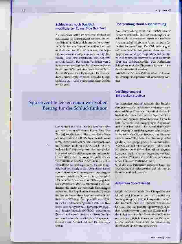 Vorschauseite 2: Parameterbasierte Entwöhnung von einer Trachealkanüle Die Mainzer Methode