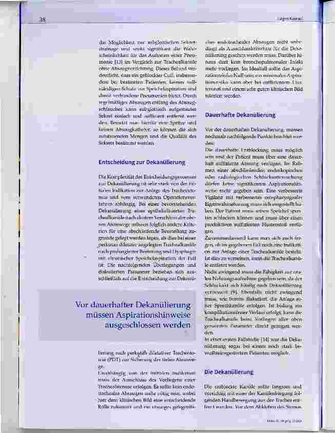Vorschauseite 4: Parameterbasierte Entwöhnung von einer Trachealkanüle Die Mainzer Methode