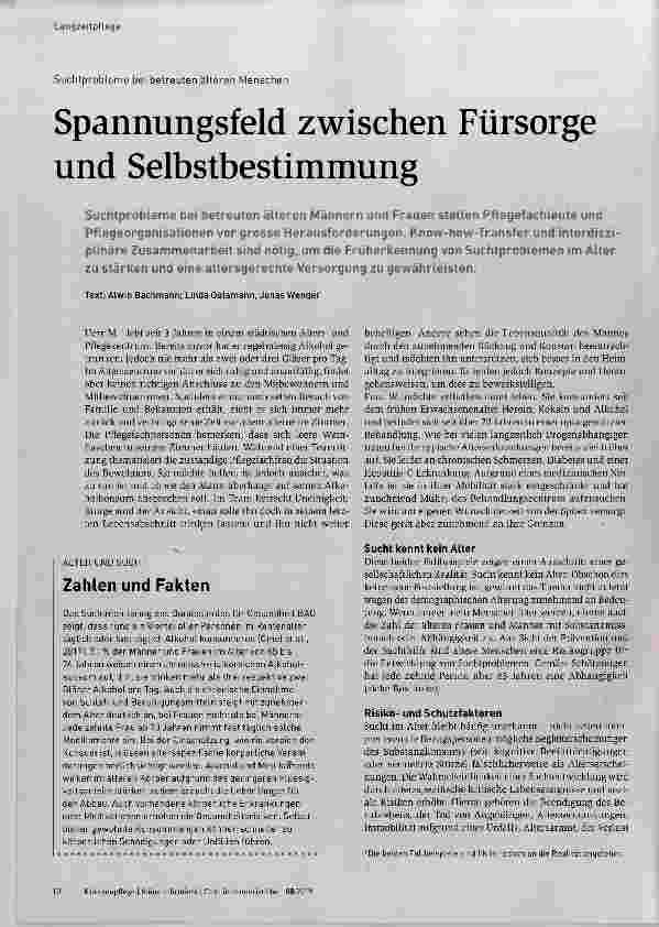 Vorschauseite 1: Spannungsfeld zwischen Fürsorge und Selbstbestimmung