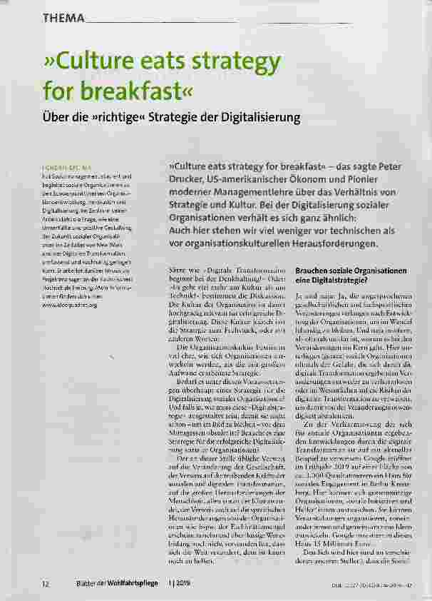 Vorschauseite 1: Culture eats strategy for breakfast