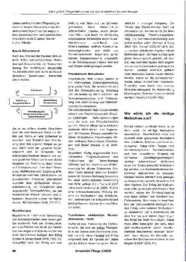 Vorschauseite 2: Pflegemaßnahmen zur komplementären Schmerztherapie - ein Unterrichtsvorschlag