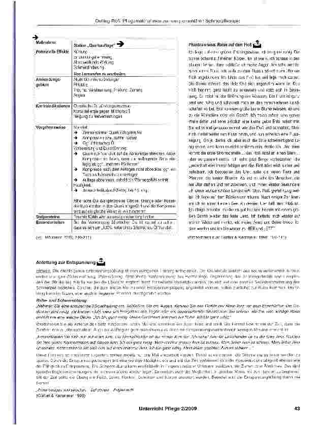 Vorschauseite 5: Pflegemaßnahmen zur komplementären Schmerztherapie - ein Unterrichtsvorschlag