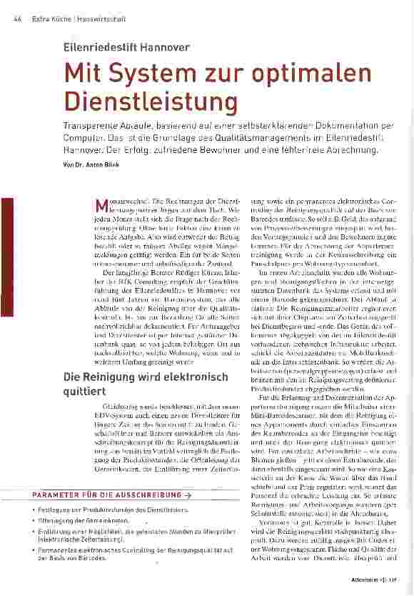 Vorschauseite 1: Mit System zur optimalen Dienstleistung