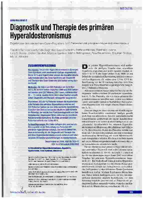 Vorschauseite 1: Diagnostik und Therapie des primären Hyperaldosteronismus