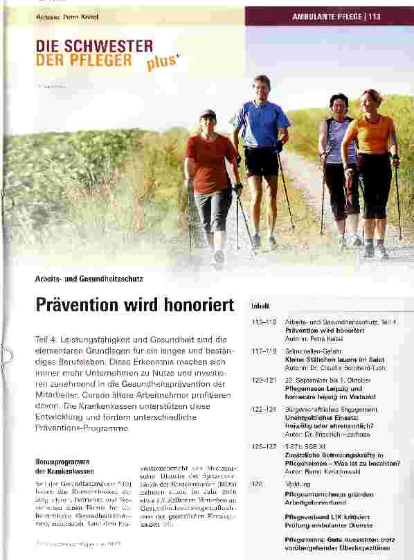 Vorschauseite 1: Prävention wird honoriert