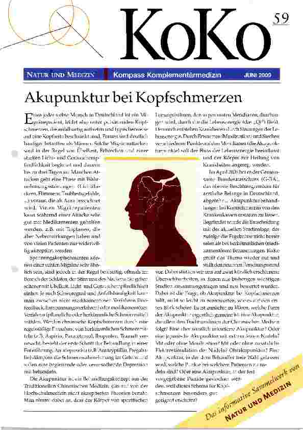 Vorschauseite 1: Akupunktur bei Kopfschmerzen