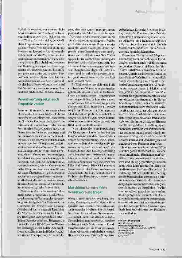 Vorschauseite 2: Ethik-Kommentar Dr. Watson ist überfordert