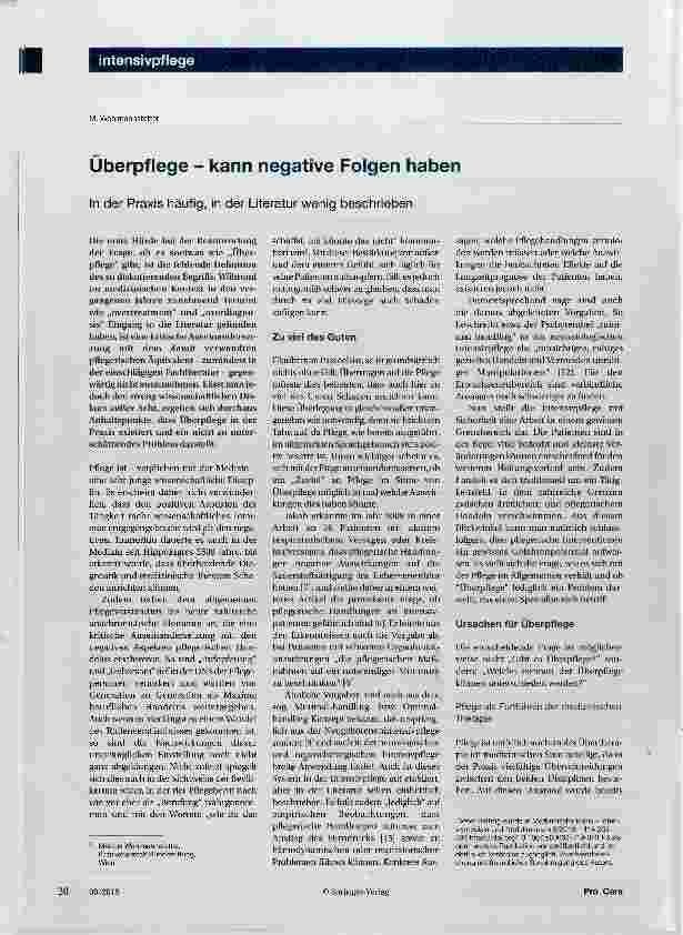 Vorschauseite 1: Überpflege - kann negative Folgen haben