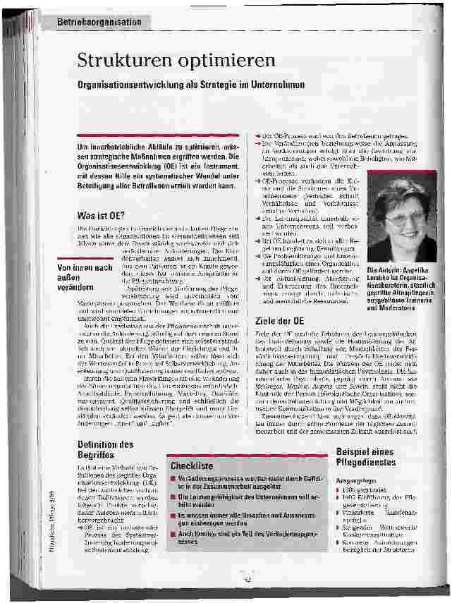 Vorschauseite 1: Strukturen optimieren Organisationsentwicklung als Strategie im Unternehmen