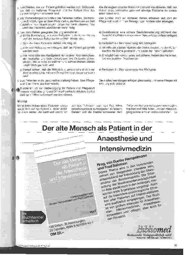 Vorschauseite 3: Stationshandbuch Klinische Krankenpflege 13. Folge: Hebeund Tragetechniken