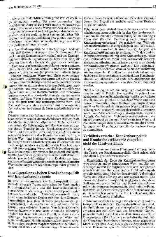 Vorschauseite 5: Krankenhausökonomie zwischen Wissenschaft und Politik
