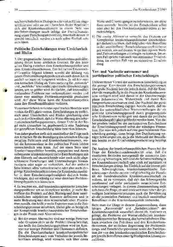 Vorschauseite 6: Krankenhausökonomie zwischen Wissenschaft und Politik