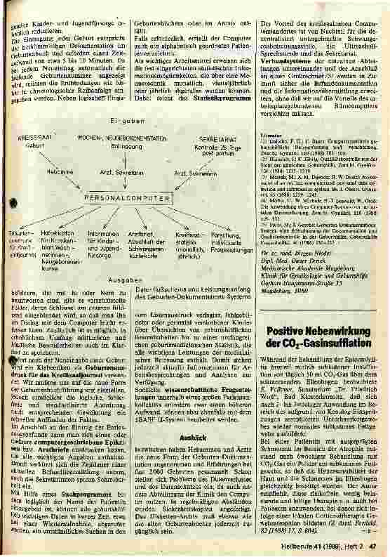 Vorschauseite 2: Geburtendokumentation mit dem Computer Erfahrungsbericht