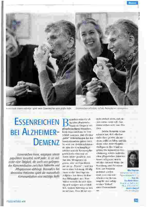 Vorschauseite 1: Essenreichen als Alzheimer-Demenz