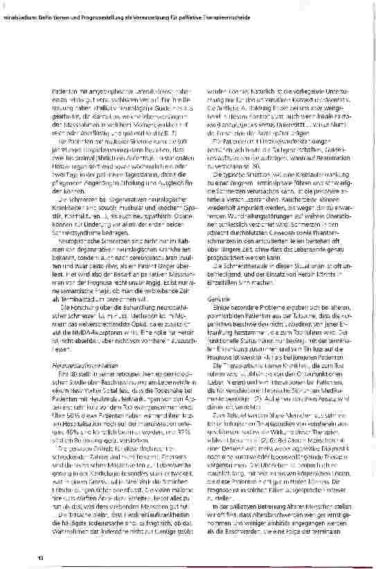 Vorschauseite 3: Terminalstadium: Definition und Prognosestellung als Voraussetzung für palliative Therapieentscheide